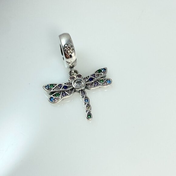 Sterling Silver Dragonfly Dangle Charm - Picture 6 of 11